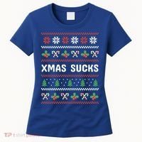 Anti Christmas Christmas Sucks Ugly Funny Gift Women's T-Shirt thumb 0