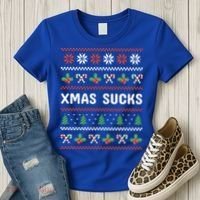Anti Christmas Christmas Sucks Ugly Funny Gift Women's T-Shirt thumb 3