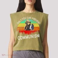 Anti Communism Capitalism Antisocialist Bear Garment-Dyed Women's Muscle Tee thumb 2