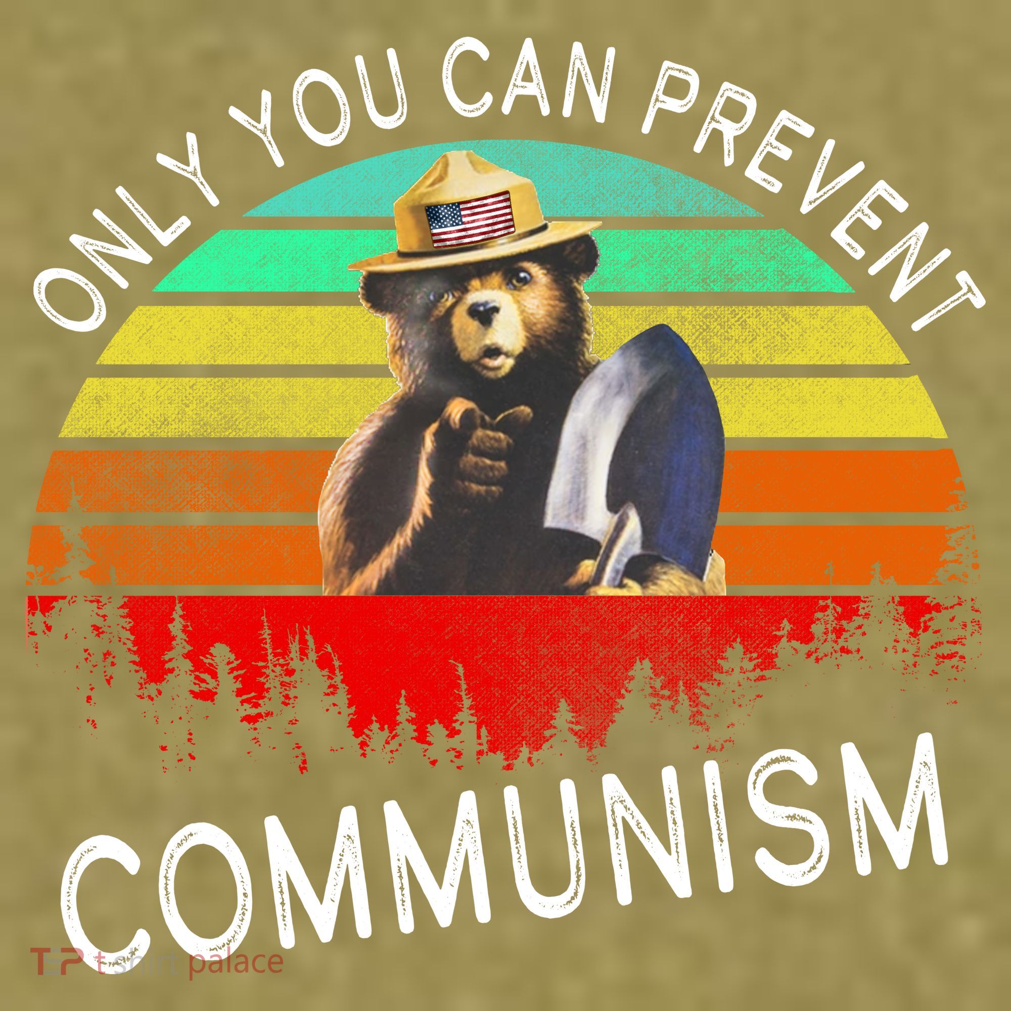 Anti Communism Capitalism Antisocialist Bear Garment-Dyed Women's Muscle Tee