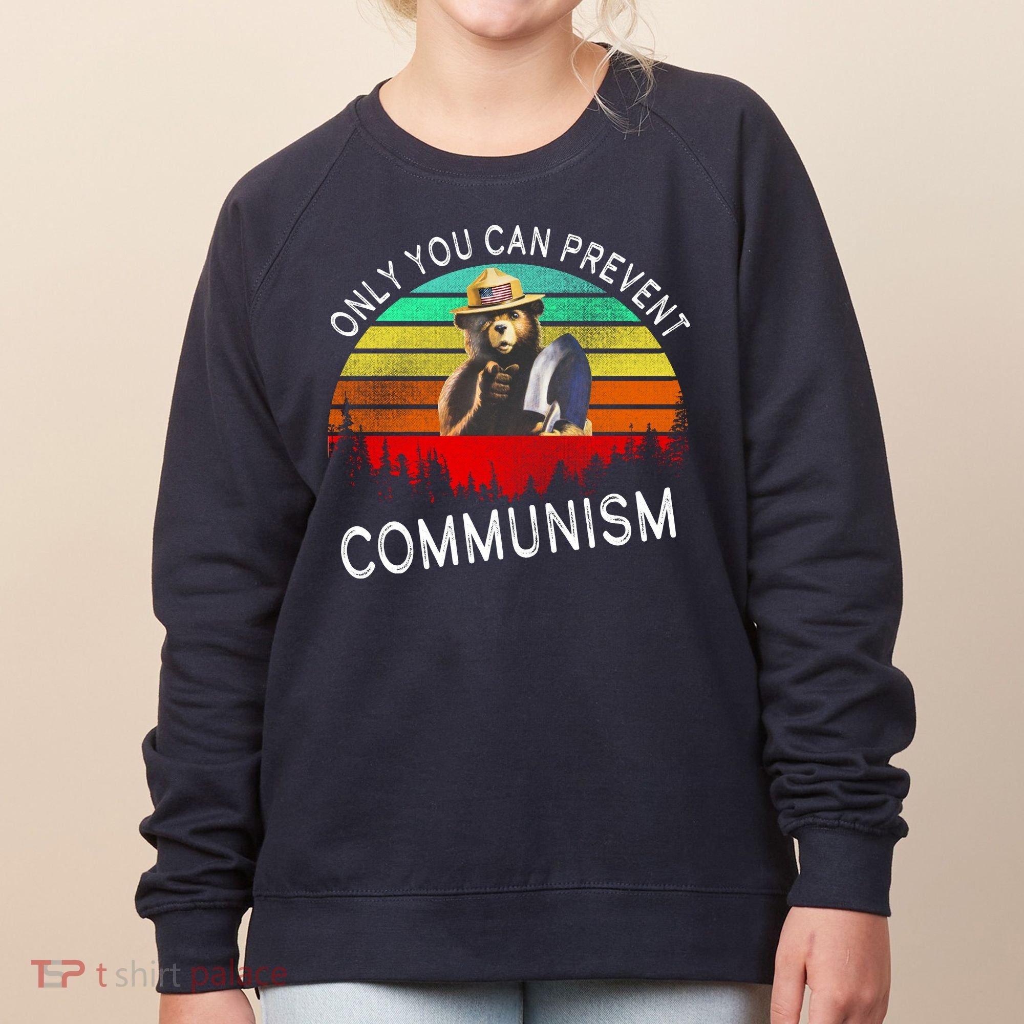 Anti Communism Capitalism Antisocialist Bear Women's Sweatshirt