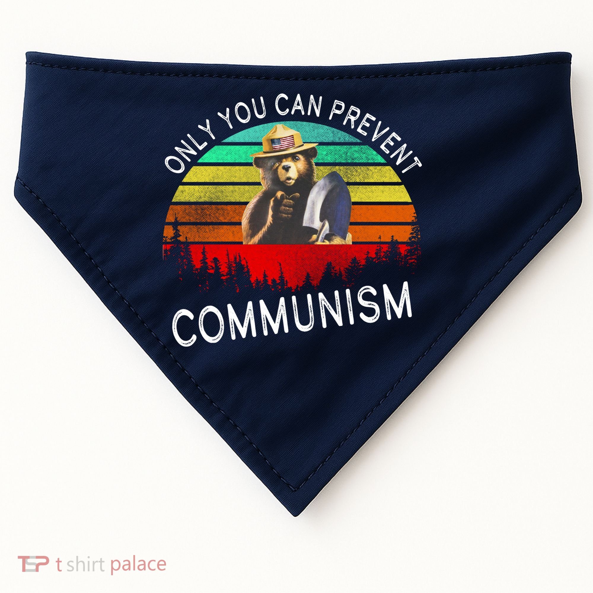 Anti Communism Capitalism Antisocialist Bear USA-Made Doggie Bandana