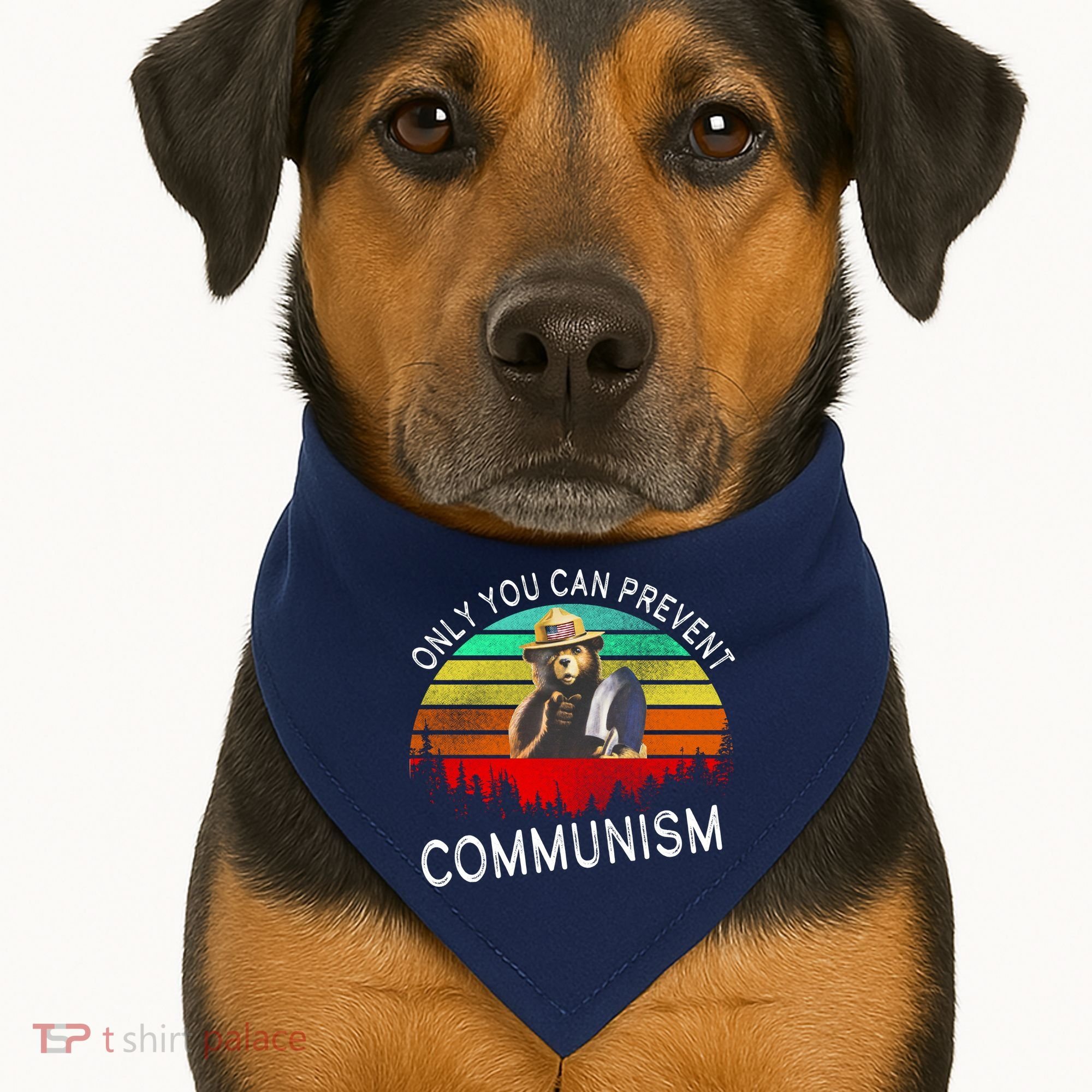 Anti Communism Capitalism Antisocialist Bear USA-Made Doggie Bandana