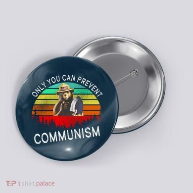 Anti Communism Capitalism Antisocialist Bear Button