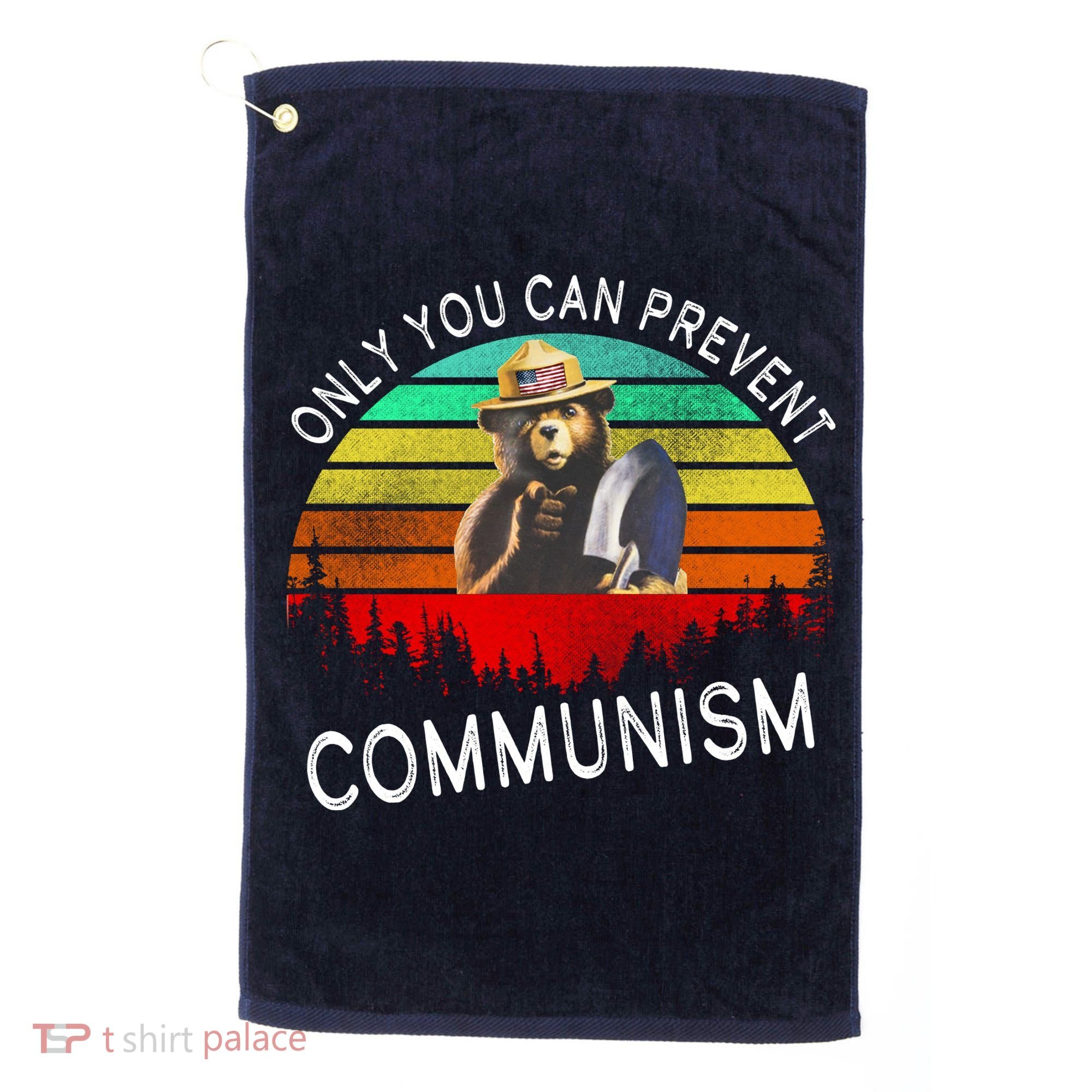 Anti Communism Capitalism Antisocialist Bear Golf Towel