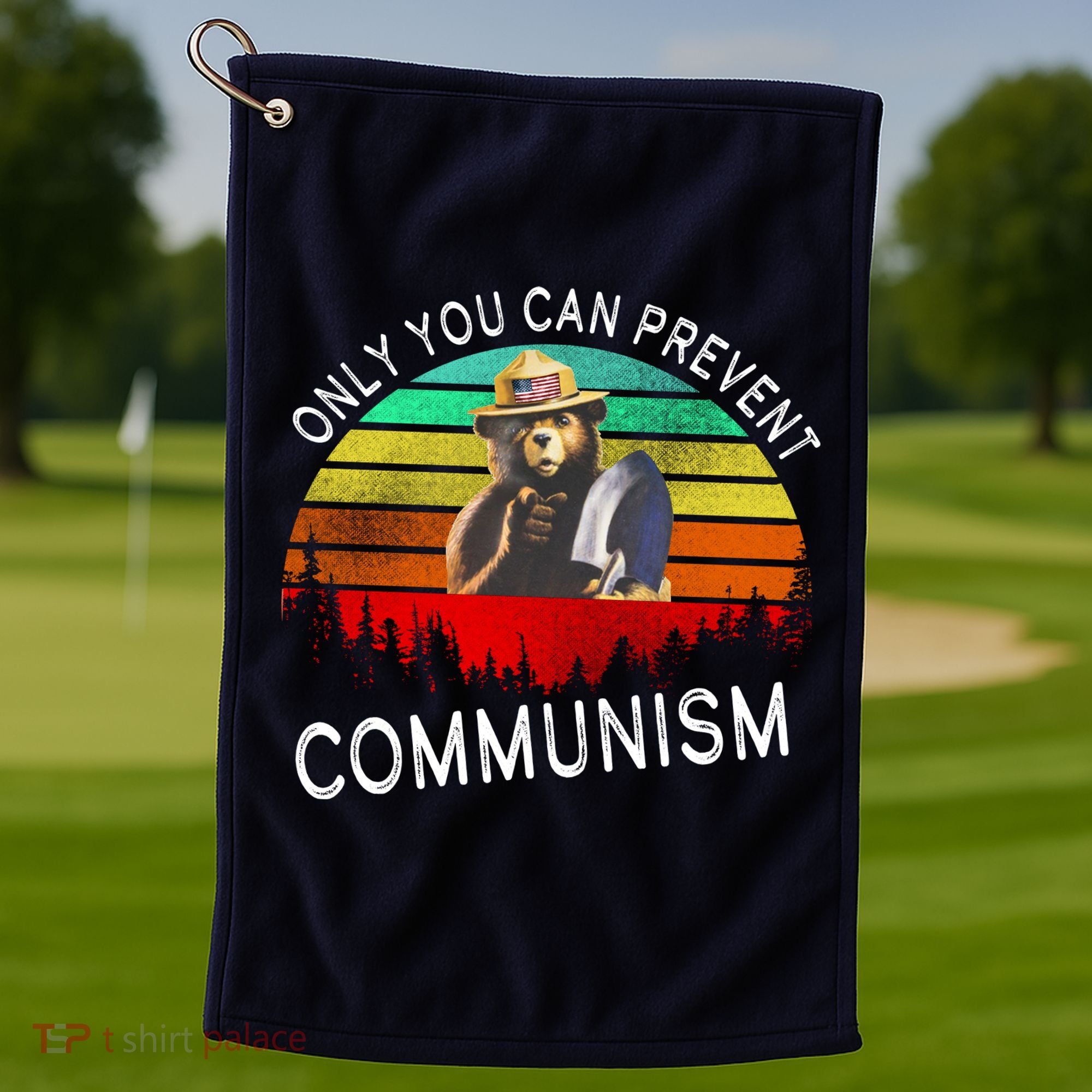 Anti Communism Capitalism Antisocialist Bear Golf Towel