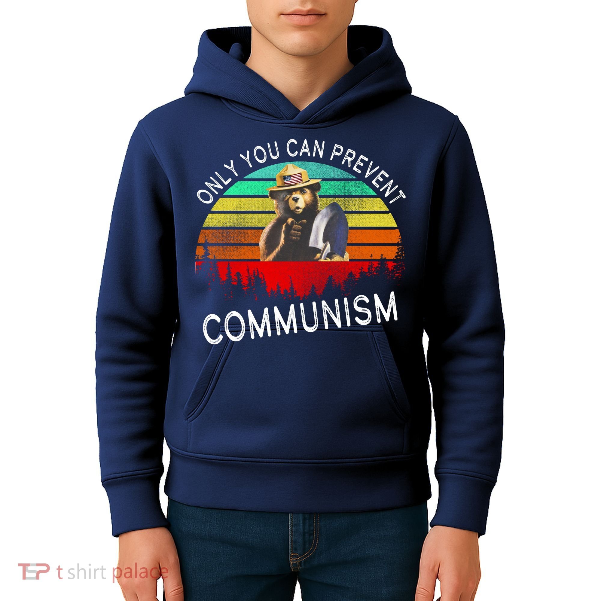 Anti Communism Capitalism Antisocialist Bear Kids Hoodie