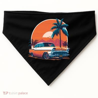 A Classic Car Parked In Front USA-Made Doggie Bandana