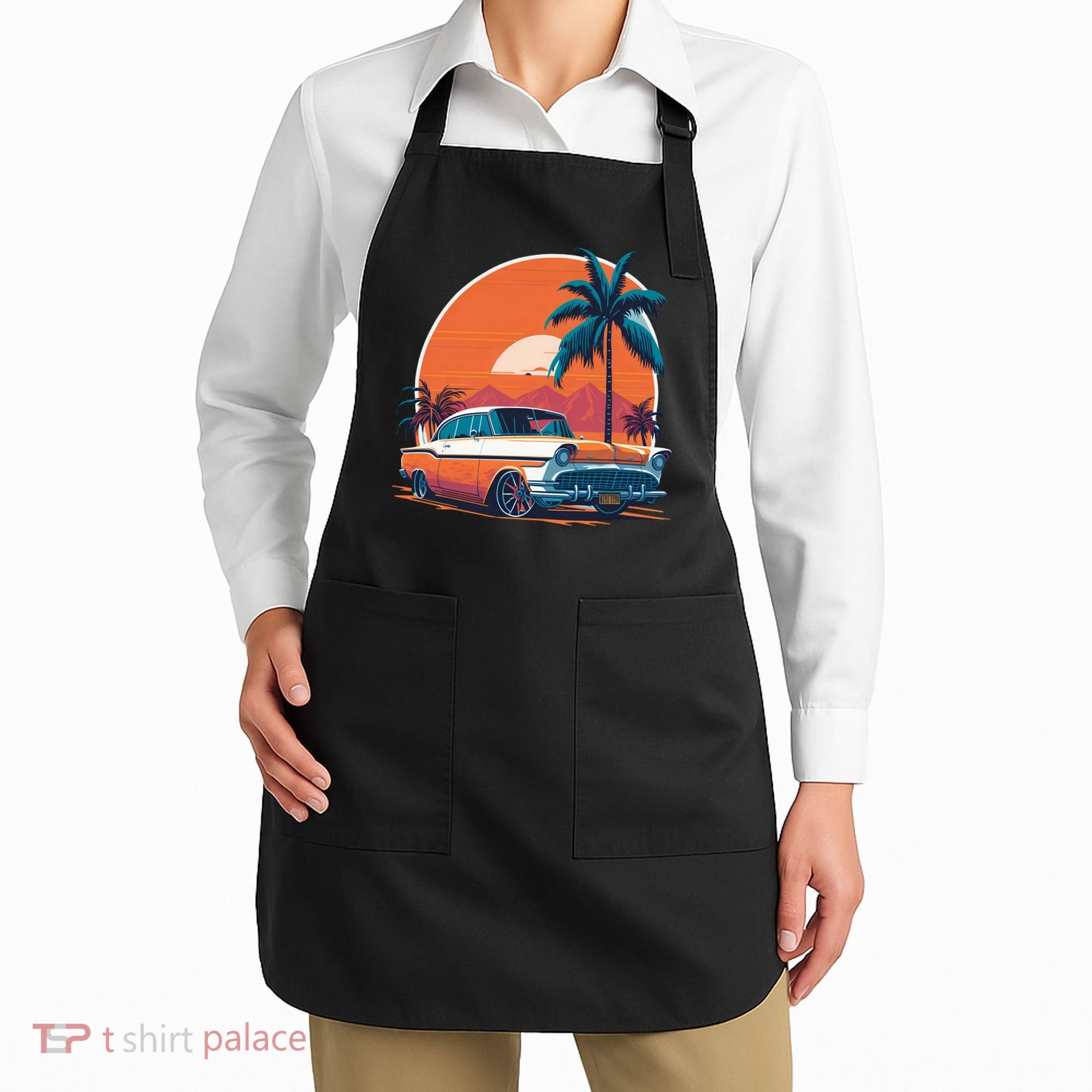 A Classic Car Parked In Front Apron
