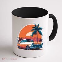 A Classic Car Parked In Front Coffee Mug thumb 1