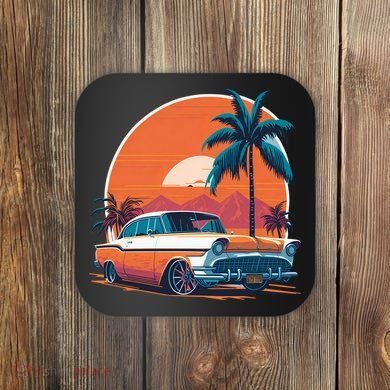 A Classic Car Parked In Front Coaster