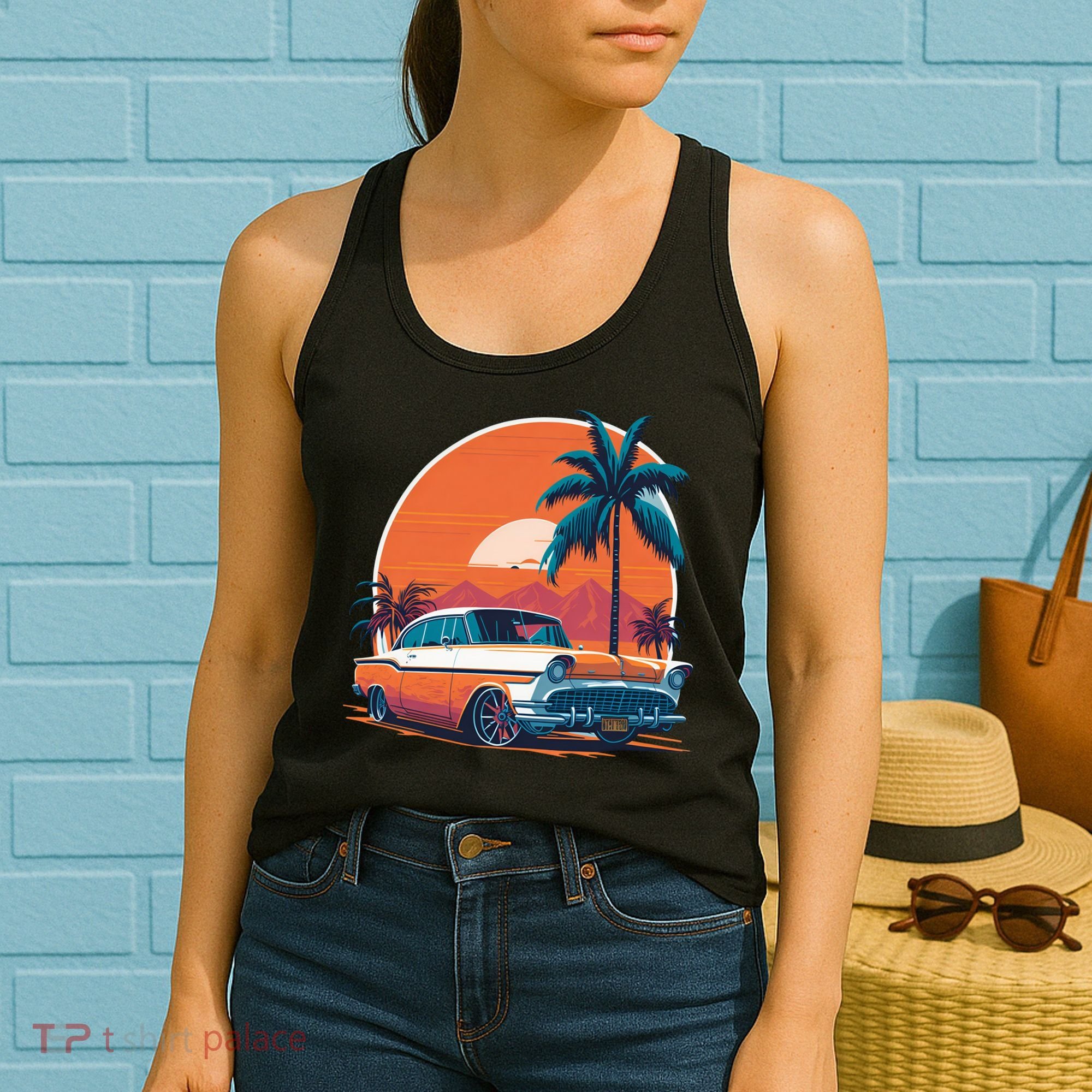 A Classic Car Parked In Front Women's Tank Top