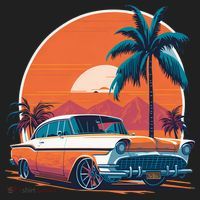 A Classic Car Parked In Front Golf Towel thumb 3