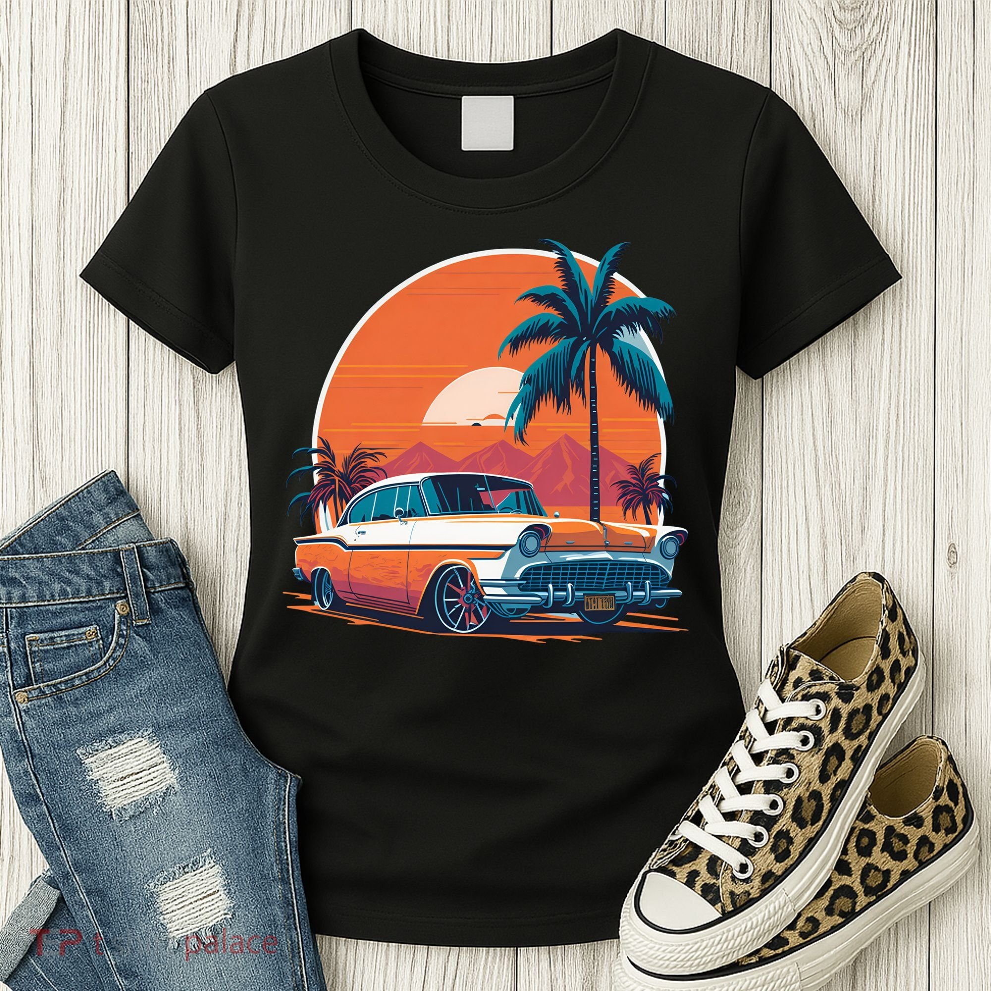 A Classic Car Parked In Front Women's T-Shirt