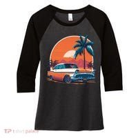 A Classic Car Parked In Front Women's Tri-Blend 3/4-Sleeve Raglan Shirt thumb 0