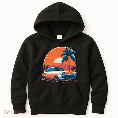 A Classic Car Parked In Front Kids Hoodie
