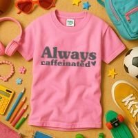 Always Caffeinated Coffee Lover Cute Kids T-Shirt thumb 3