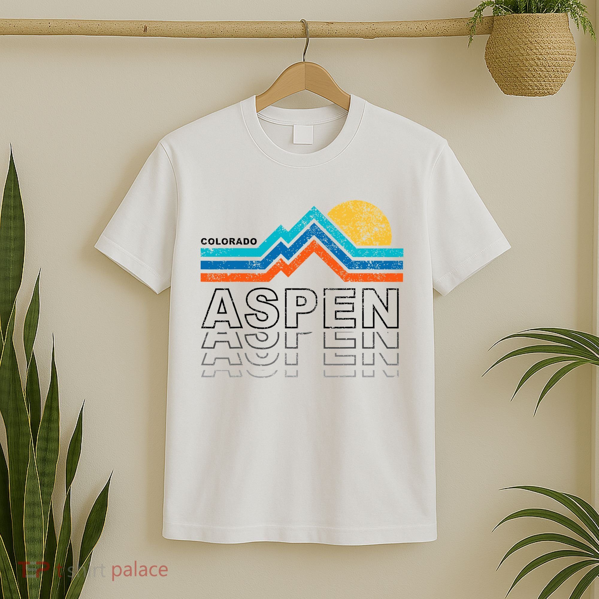 Aspen Colorado Co Mountain Skiing 80s Aspen Ski T-Shirt