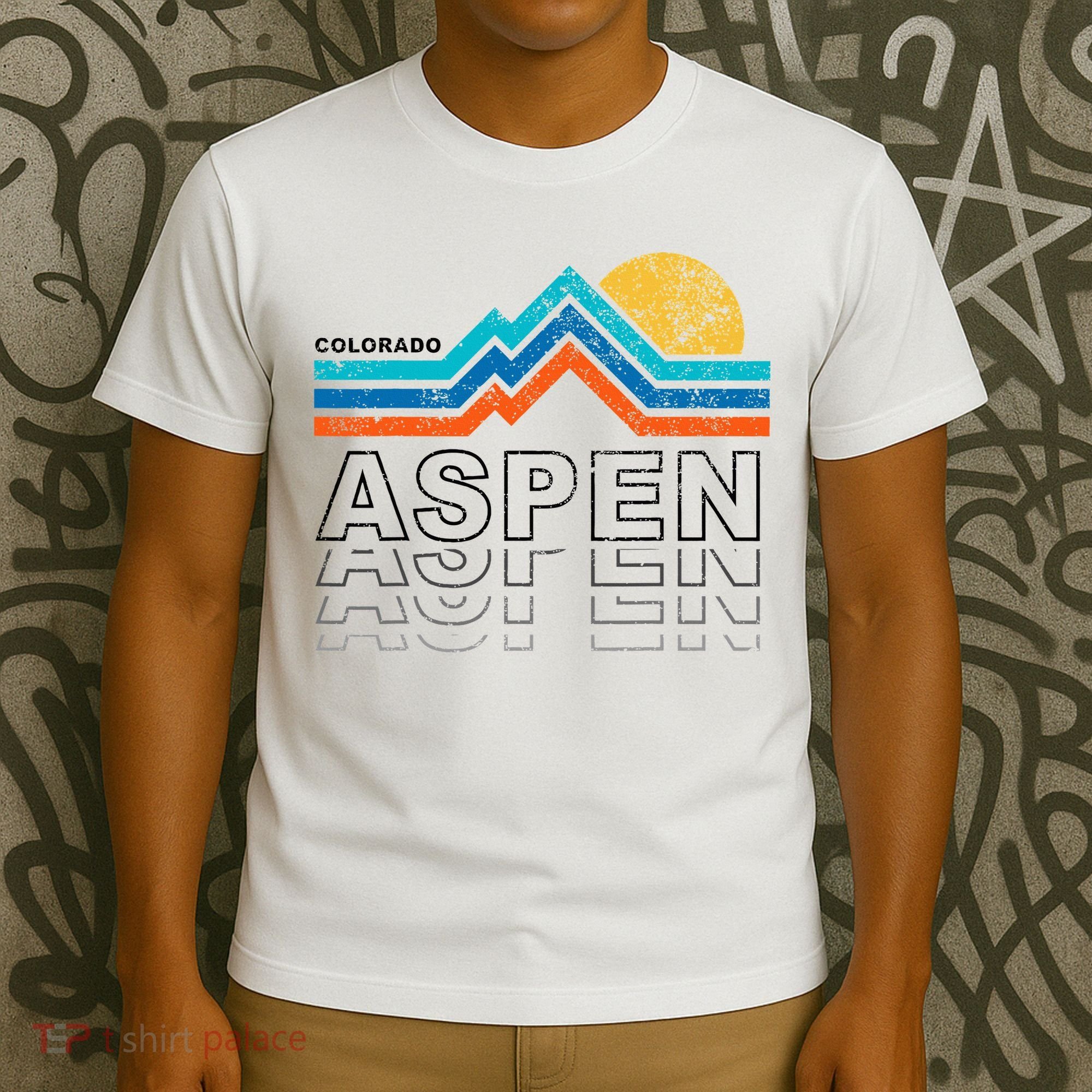 Aspen Colorado Co Mountain Skiing 80s Aspen Ski T-Shirt