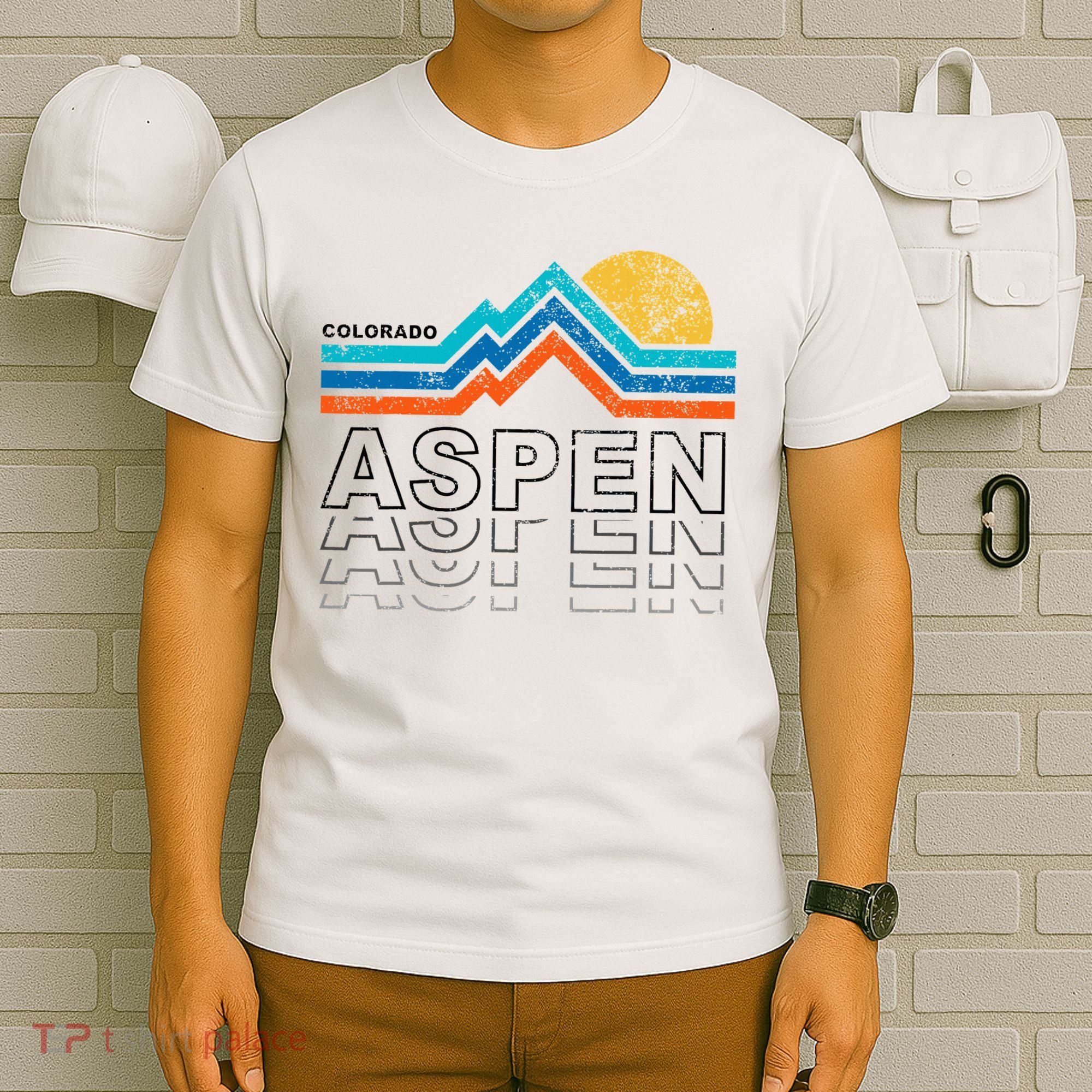 Aspen Colorado Co Mountain Skiing 80s Aspen Ski T-Shirt
