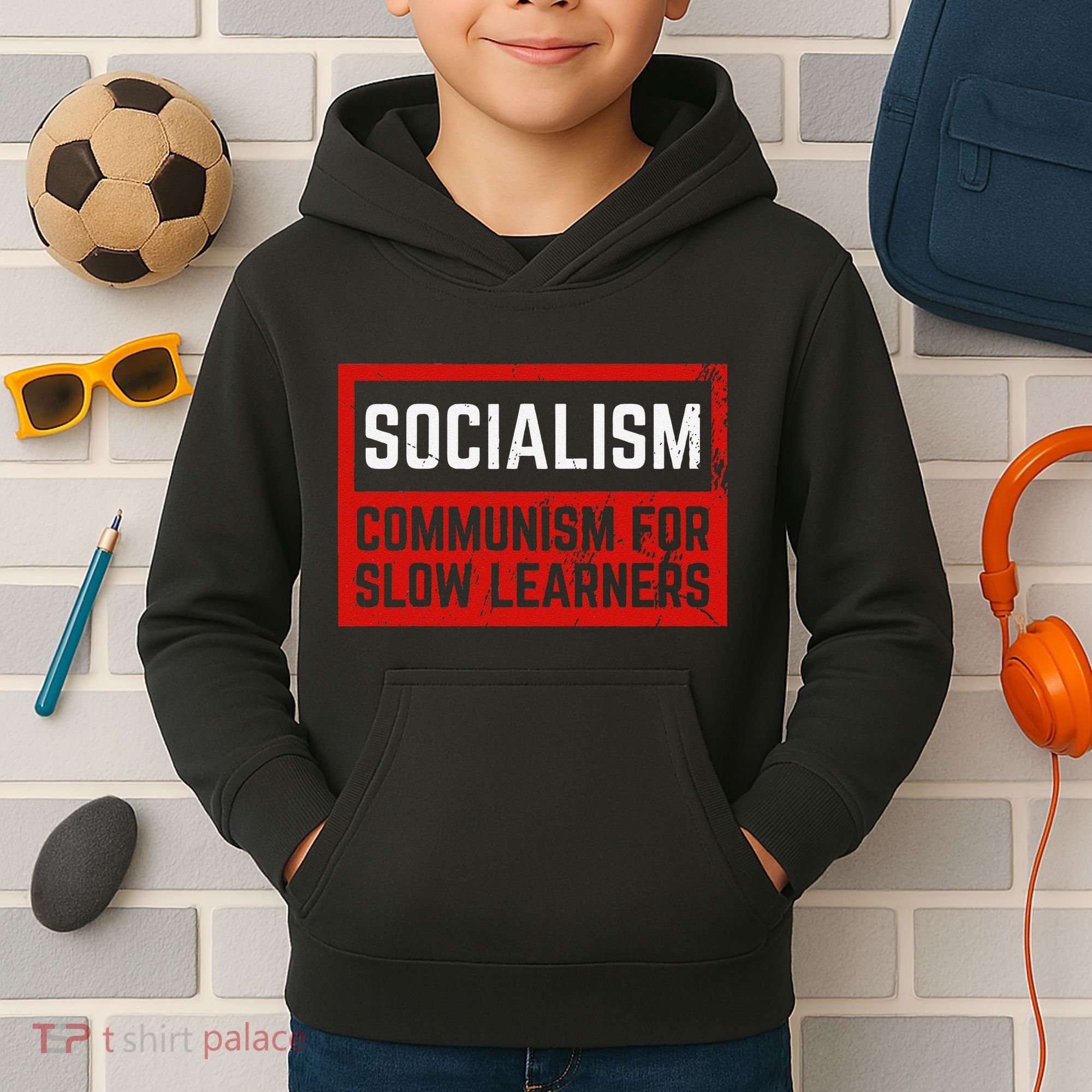 Anti Communist Capitalist Libertarian Anti Socialism Kids Hoodie