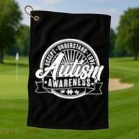 Accept Understand Love  Autism Awareness Logo Golf Towel thumb 1