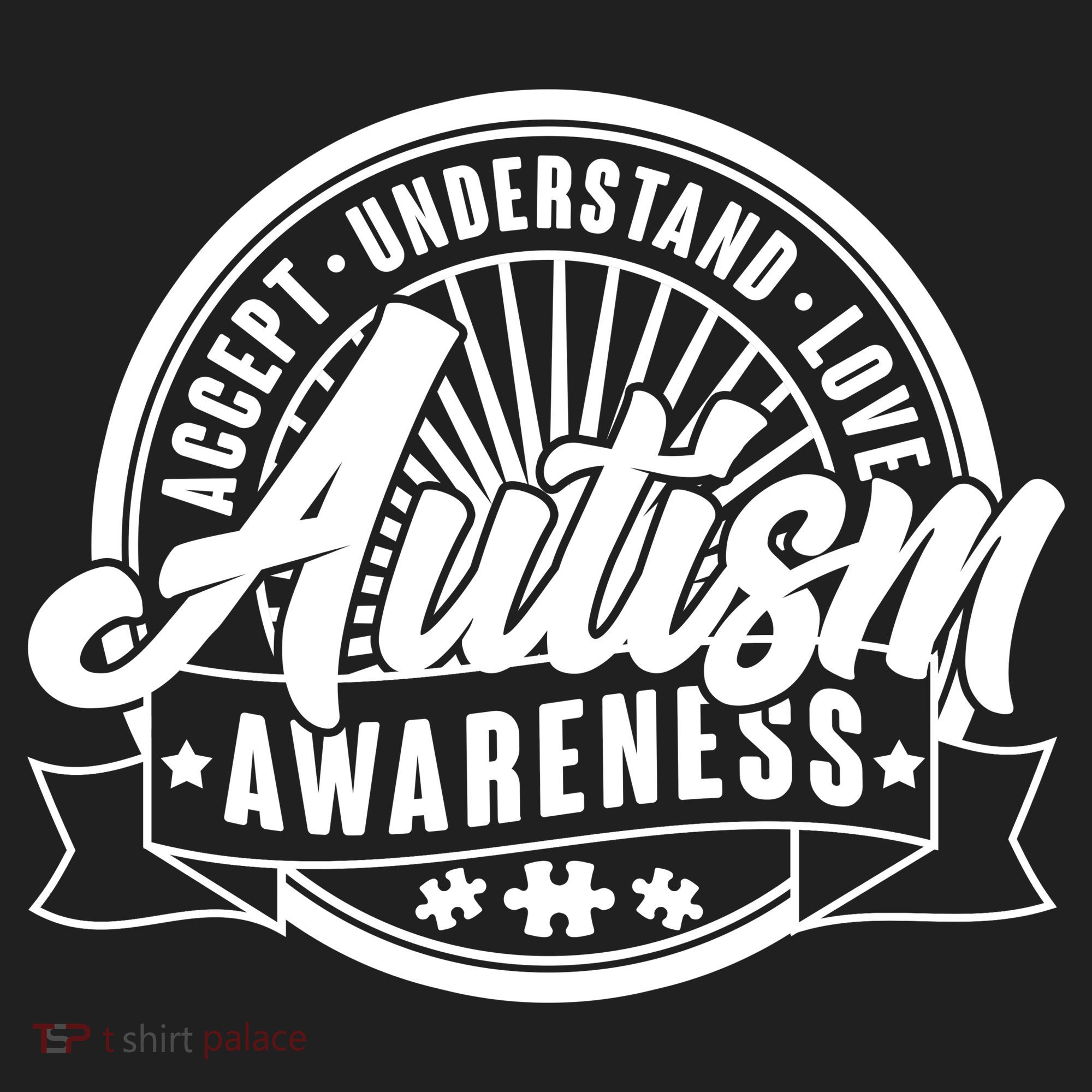 Accept Understand Love  Autism Awareness Logo Golf Towel