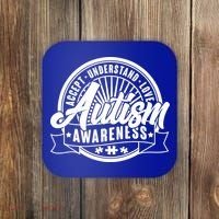 Accept Understand Love  Autism Awareness Logo Coaster thumb 0