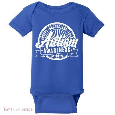 Accept Understand Love  Autism Awareness Logo Baby Bodysuit