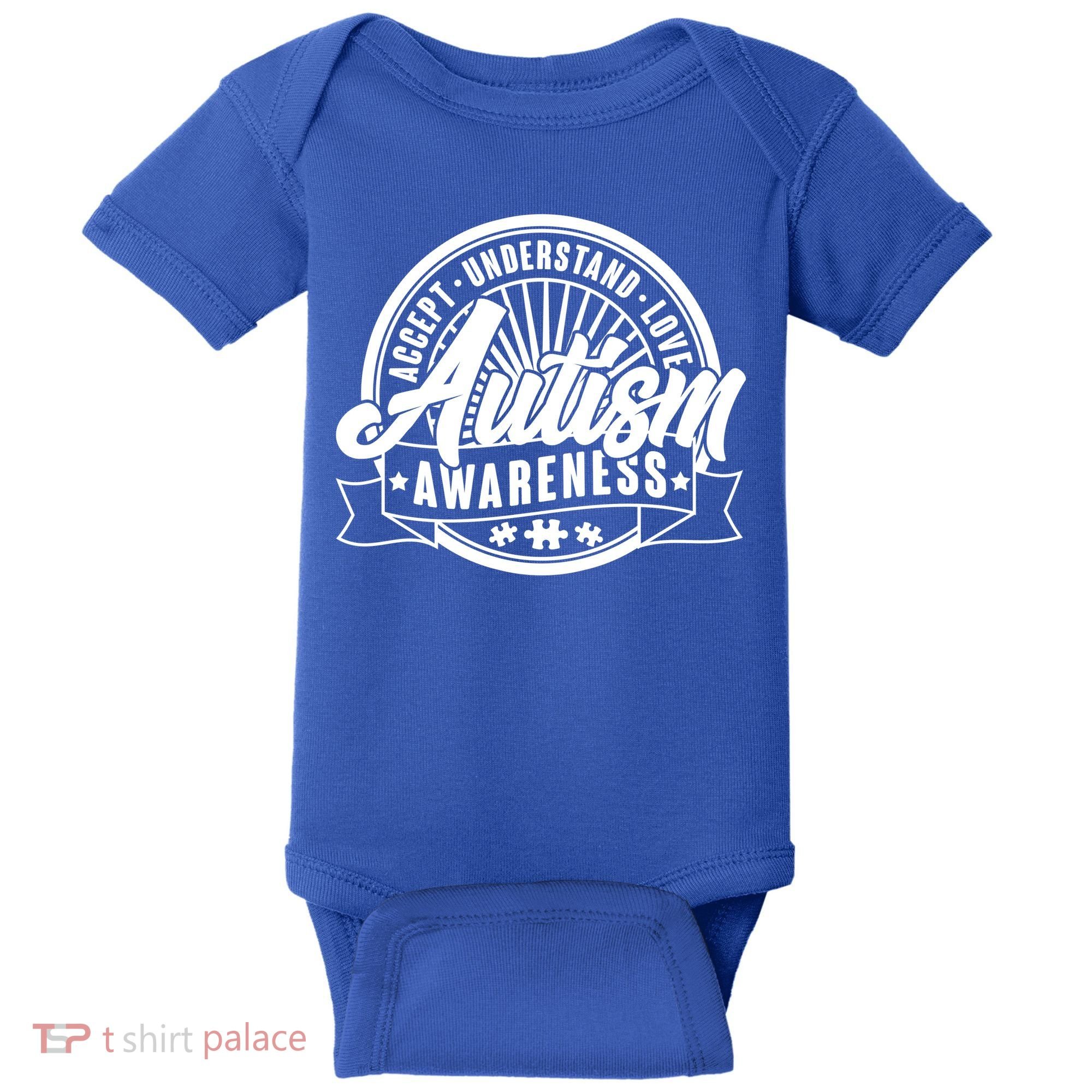 Accept Understand Love  Autism Awareness Logo Baby Bodysuit