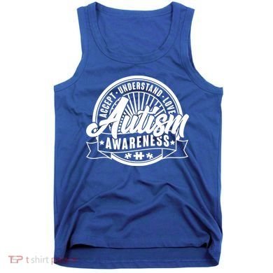 Accept Understand Love  Autism Awareness Logo Tank Top
