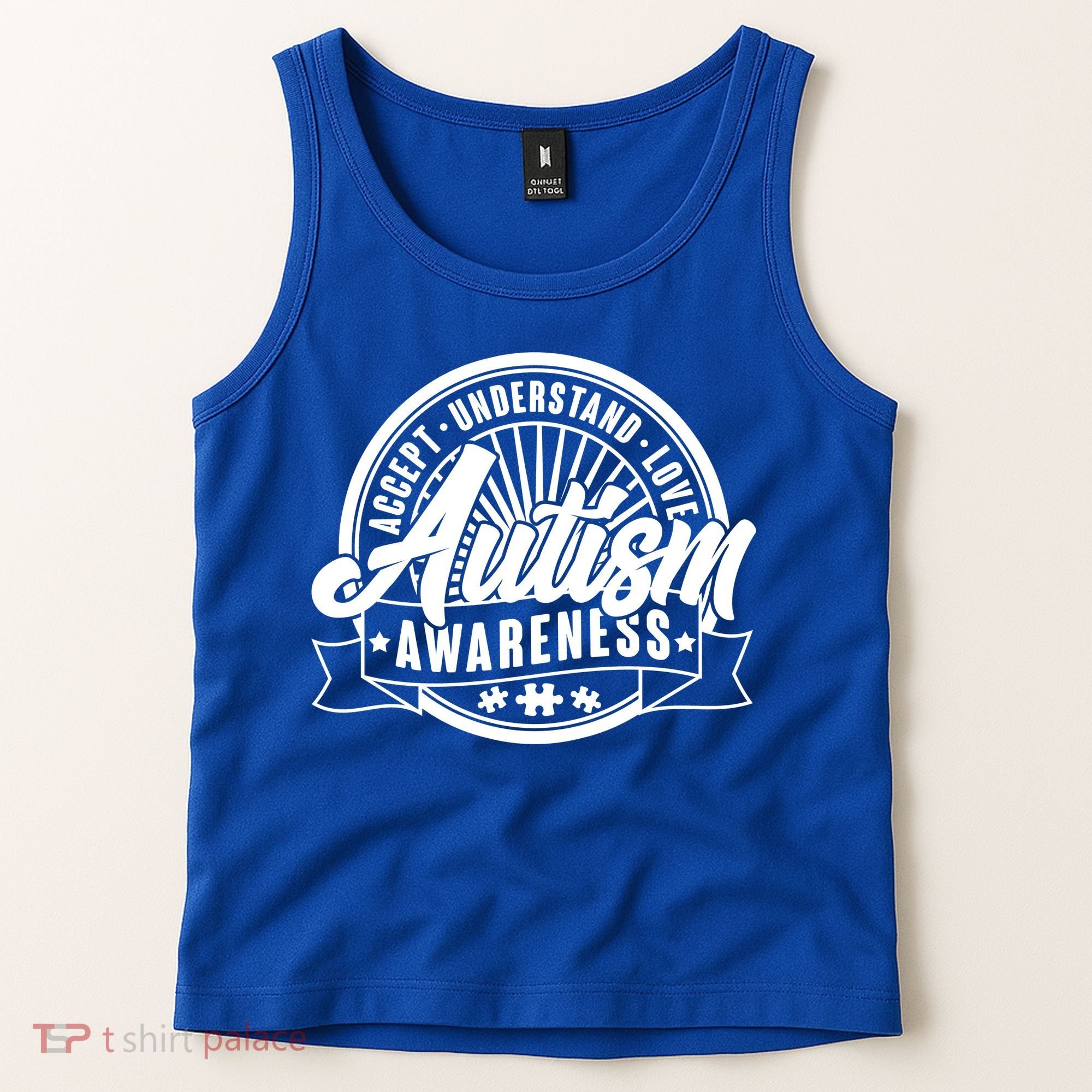 Accept Understand Love  Autism Awareness Logo Tank Top