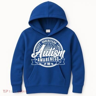 Accept Understand Love  Autism Awareness Logo Kids Hoodie
