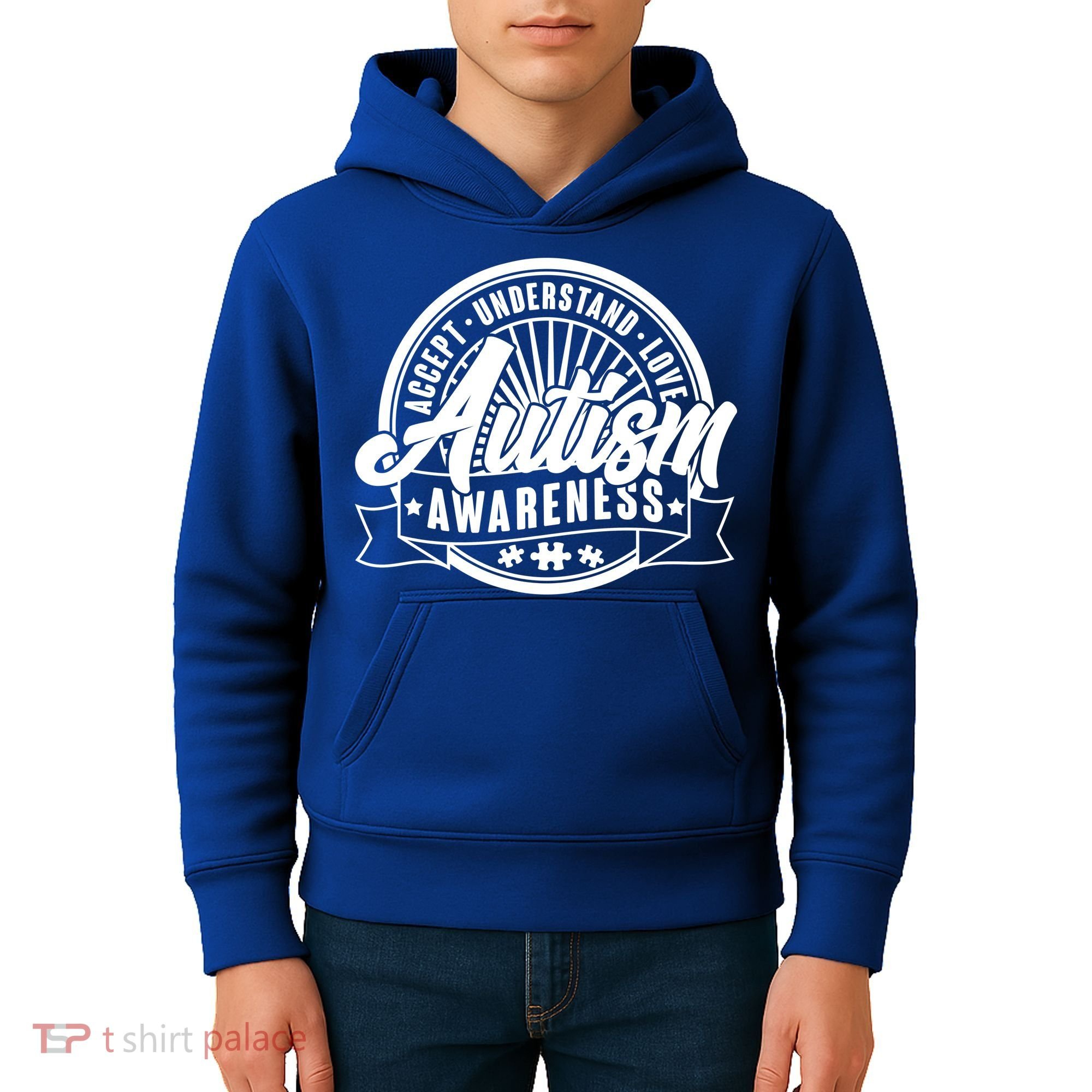 Accept Understand Love  Autism Awareness Logo Kids Hoodie