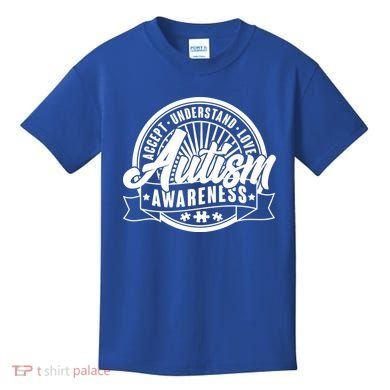Accept Understand Love  Autism Awareness Logo Kids T-Shirt