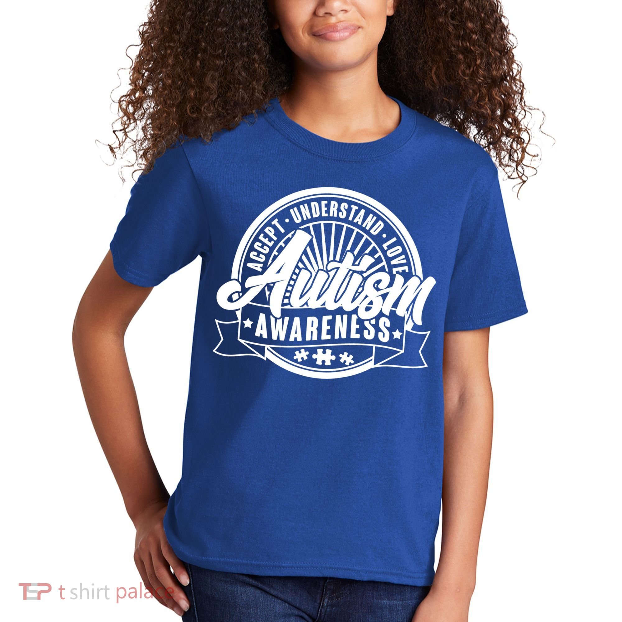 Accept Understand Love  Autism Awareness Logo Kids T-Shirt