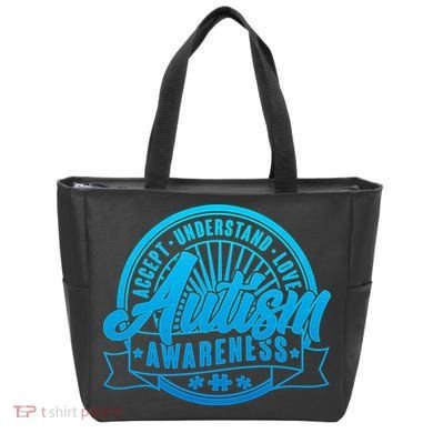 Accept Understand Love  Autism Blue Imprint Tote Bag