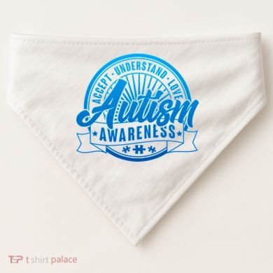 Accept Understand Love  Autism Blue Imprint USA-Made Doggie Bandana