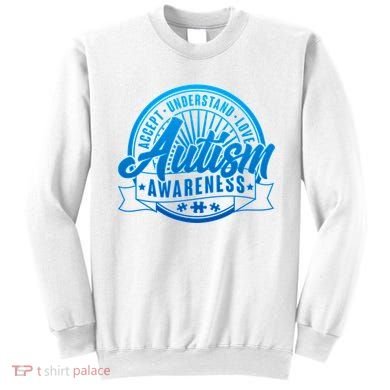 Accept Understand Love  Autism Blue Imprint Sweatshirt