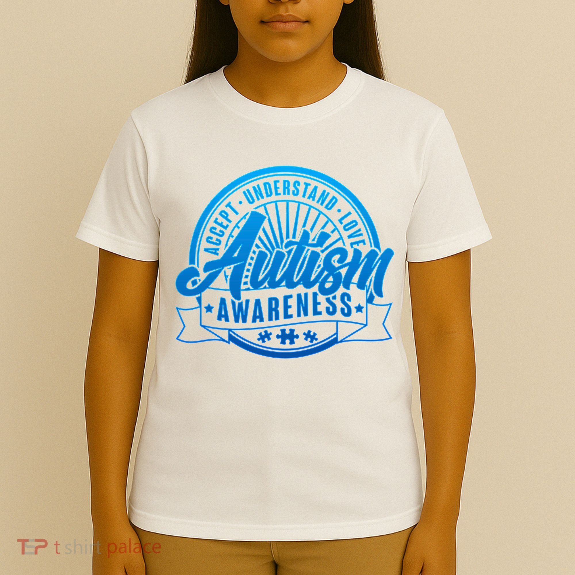 Accept Understand Love  Autism Blue Imprint T-Shirt