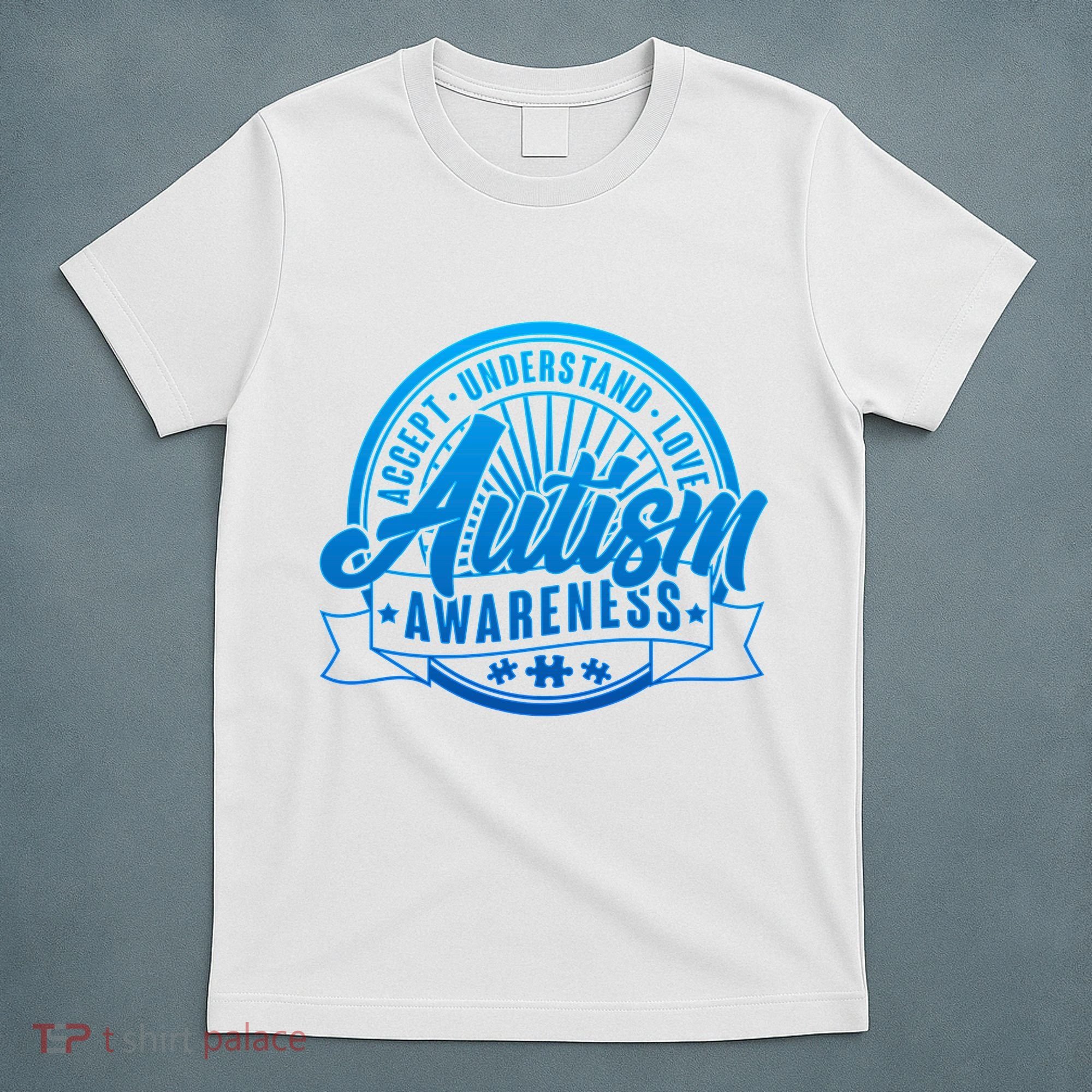 Accept Understand Love  Autism Blue Imprint T-Shirt