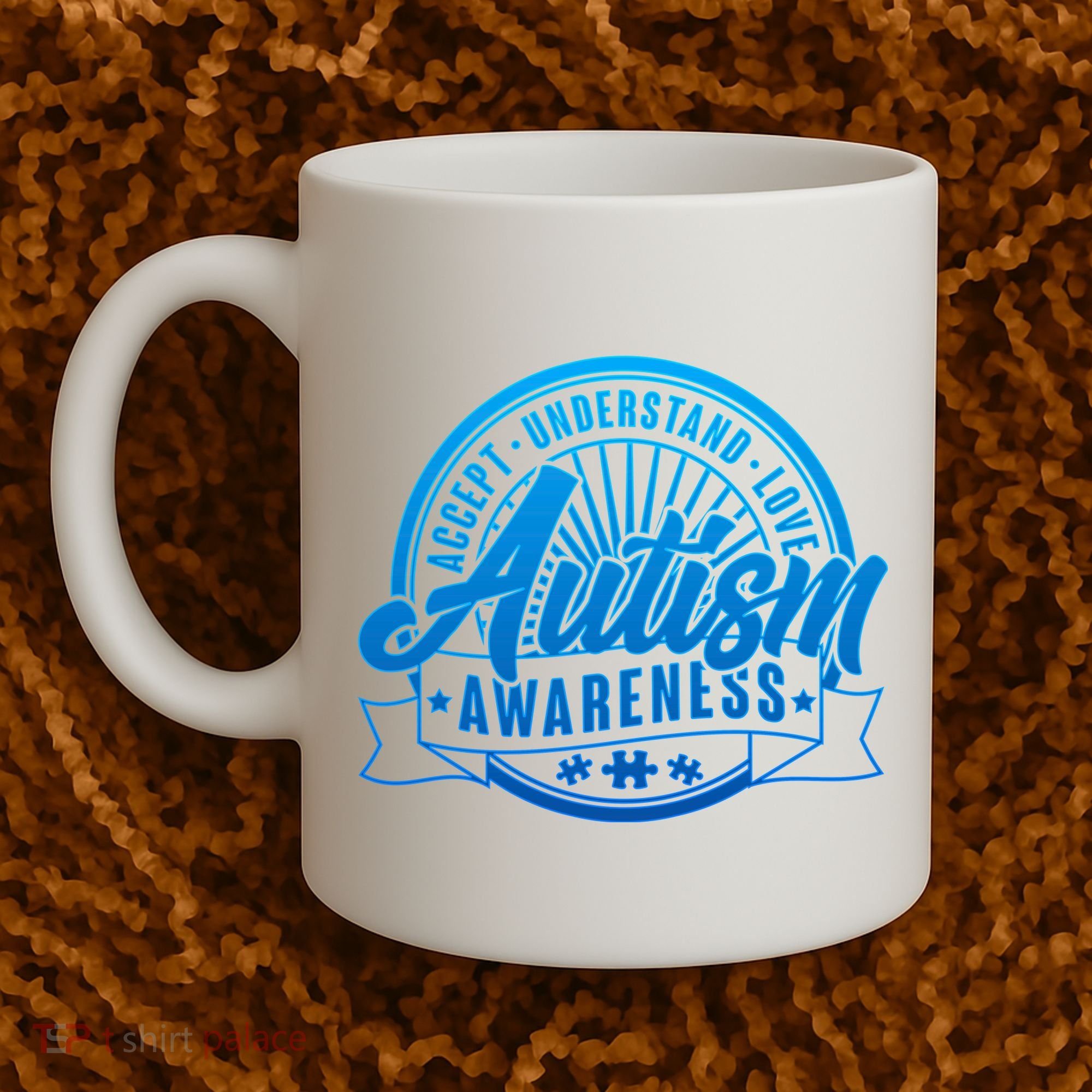 Accept Understand Love  Autism Blue Imprint Coffee Mug