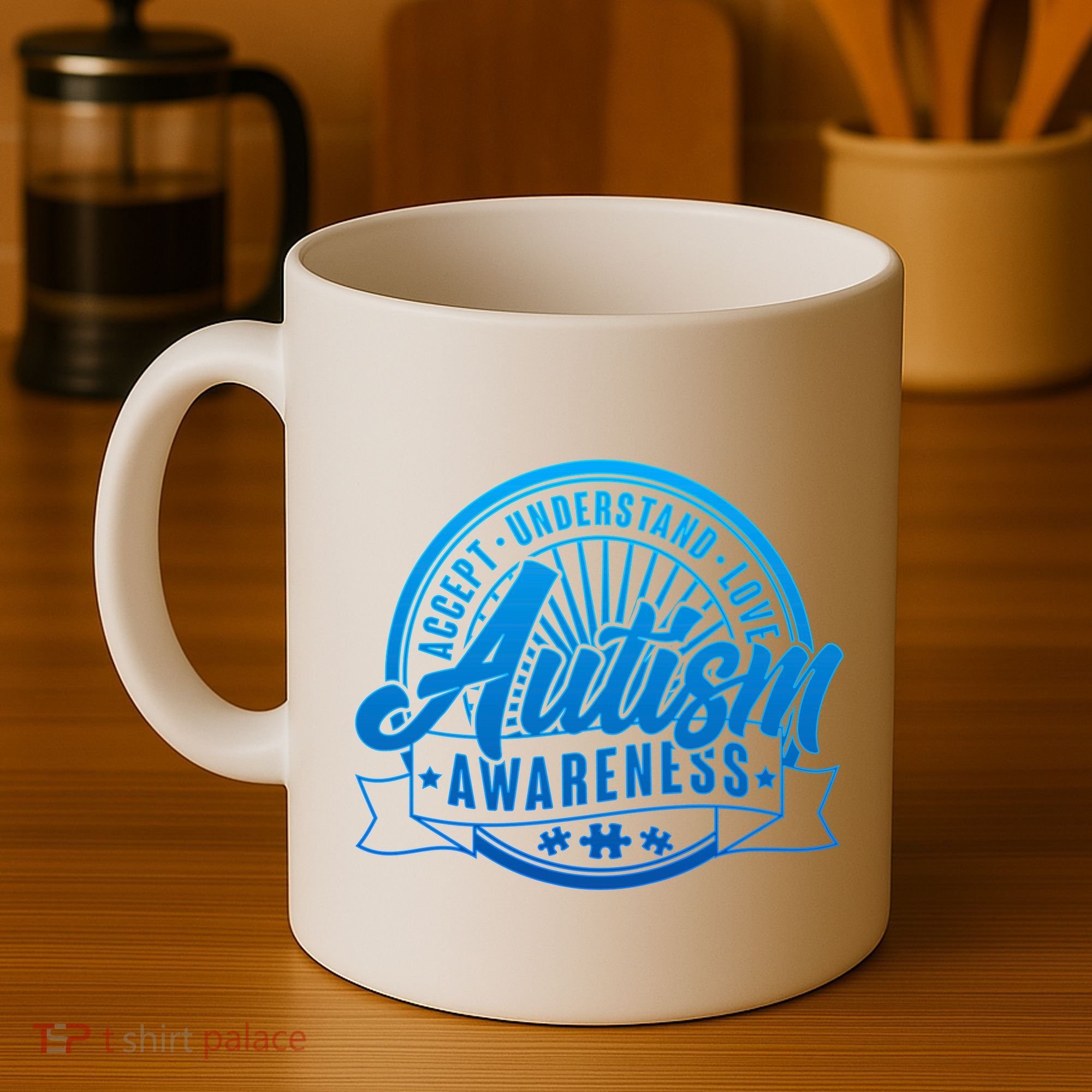 Accept Understand Love  Autism Blue Imprint Coffee Mug