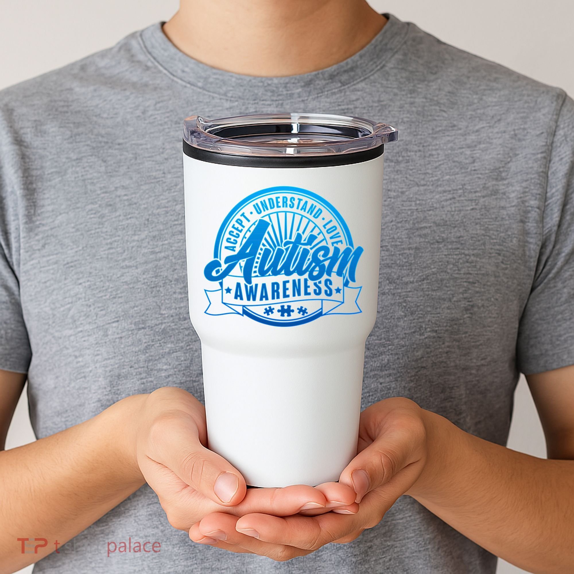Accept Understand Love  Autism Blue Imprint Tumbler