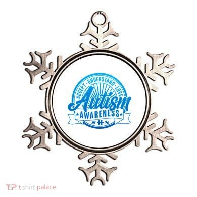 Accept Understand Love  Autism Blue Imprint Ornament