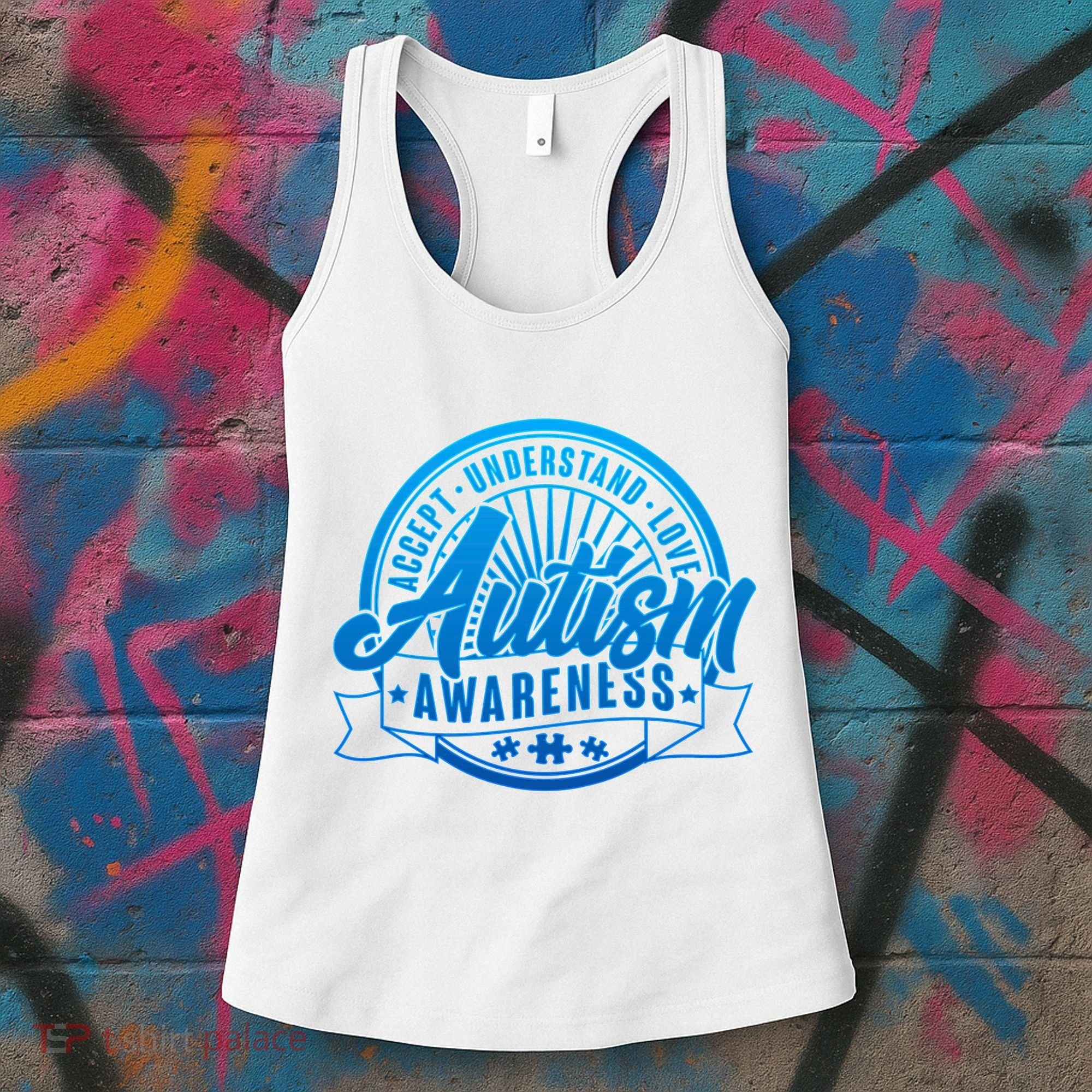 Accept Understand Love  Autism Blue Imprint Women's Tank Top