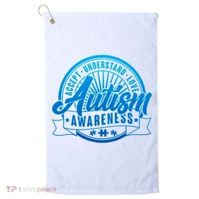 Accept Understand Love  Autism Blue Imprint Golf Towel