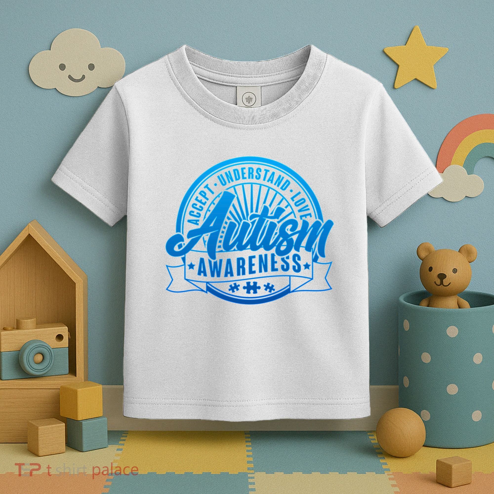 Accept Understand Love  Autism Blue Imprint Toddler T-Shirt