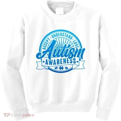Accept Understand Love  Autism Blue Imprint Kids Sweatshirt