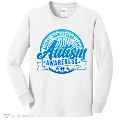 Accept Understand Love  Autism Blue Imprint Kids Long Sleeve Shirt